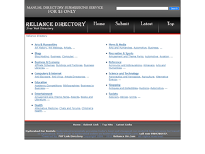 Screenshot of Reliance Directory, Seo Friendly Web Directory