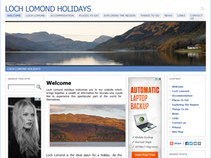 Screenshot of Loch Lomond Holidays