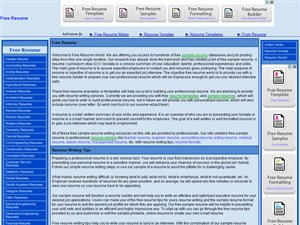 Screenshot of Free Sample Resume