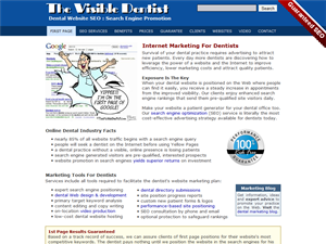 Screenshot of Dental Web Pages