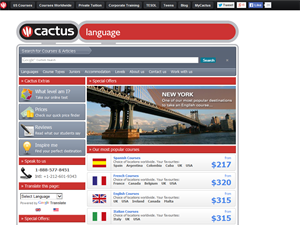 Screenshot of Cactus Language USA and Worldwide