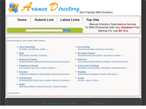 Screenshot of Aramex Human-Edited Web Directory 