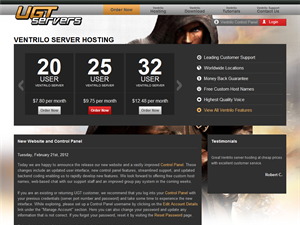 Screenshot of Ventrillo Server & Hosting