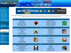 Screenshot of Flash Games Site