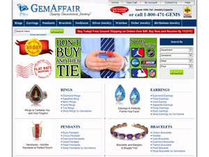 Screenshot of GEMaffair.com - Find The Perfect Jewelry