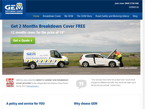 Screenshot of Car Breakdown Recovery UK