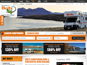 Screenshot of Campervan Hire - Britz