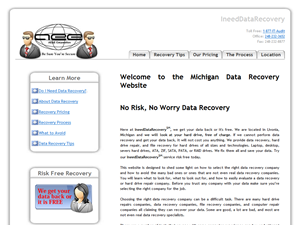 Screenshot of Livonia, Michigan Based Hard Drive Repair