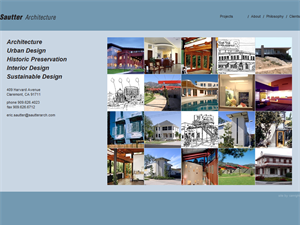 Screenshot of Sautter Architecture, Claremont California