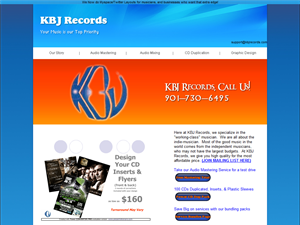 Screenshot of KBJ Records, Providing Free Music Mastering