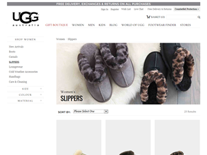 Screenshot of UGG Sheepskin Slippers