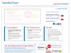 Screenshot of Training Courses at Hemsley Fraser