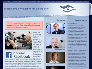 Screenshot of Boston Eye Physicians and Surgeons