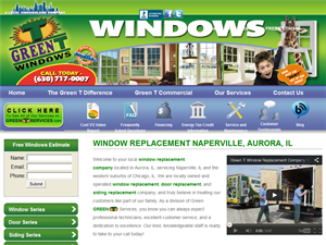 Screenshot of Green T Window & Door Company