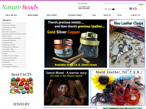 Screenshot of Natural Beads, Jewelry and Jewelry Supplies.