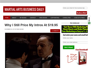 Screenshot of Martial Arts Business Blog