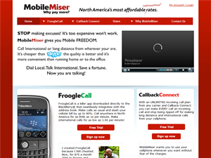 Screenshot of MobileMiser CALLback Connect Service