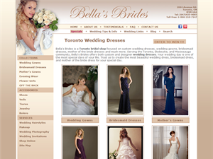 Screenshot of Toronto Wedding Dresses. Bridal Boutique