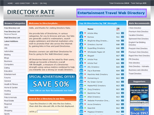 Screenshot of Directory Lists and Resources for Webmasters