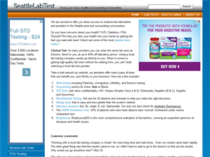Screenshot of Seattle Lab Testing