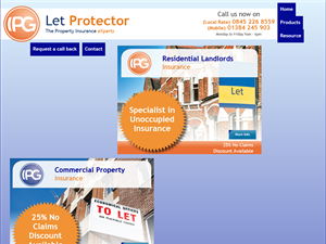 Screenshot of Buy to Let Insurance