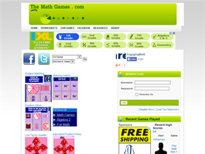 Screenshot of Math Games Online