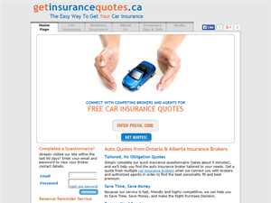 Screenshot of Alberta Auto Insurance Quote