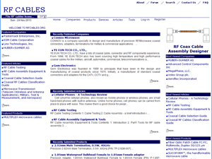 Screenshot of Microwave and RF Cables