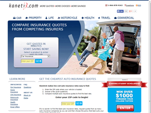 Screenshot of Cheap Auto Insurance at Kanetix