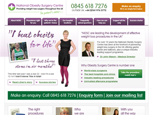 Screenshot of Weight Loss Surgery Clinic