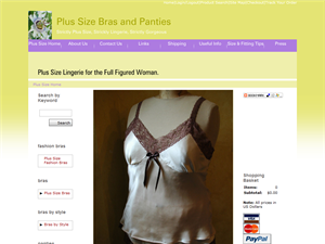 Screenshot of First Choice for Plus Size Bras and Panties