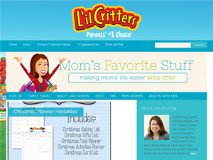 Screenshot of Mom Review Blog of Products for Kids and Moms