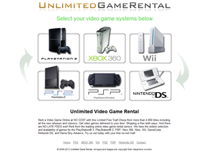 Screenshot of Rent Unlimited Video Games Online