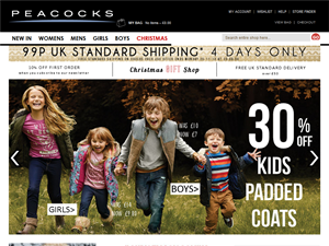 Screenshot of Latest Women's Fashions at Peacocks