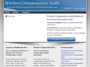 Screenshot of Workers Compensation Rates - Work Comp Audit