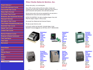 Screenshot of Time Clock Sales & Service