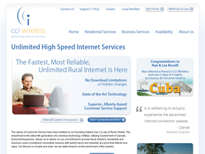 Screenshot of Rural Internet in Alberta