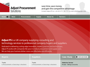 Screenshot of Adjust Procurement Solutions