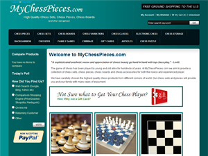 Screenshot of Chess Sets, Chess Pieces and Chess Accessories