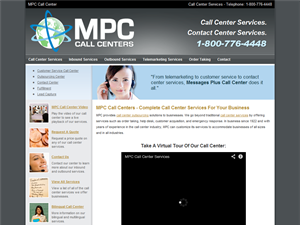 Screenshot of Call Center Services