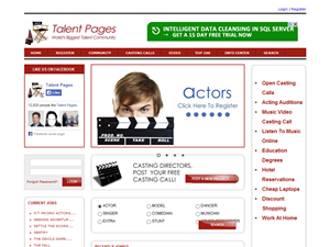 Screenshot of ACTORS PAGES - Acting Auditions