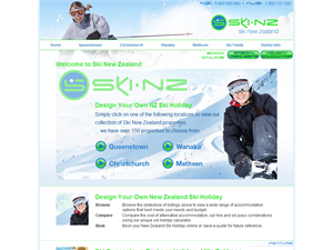 Screenshot of Ski New Zealand Package Holidays