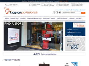 Screenshot of Buy Luggage Online