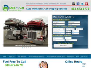 Screenshot of Instant Auto Transport & Car Shipping Quotes