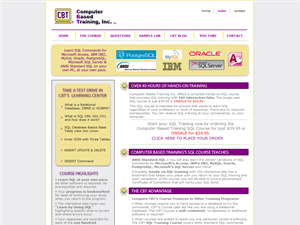 Screenshot of SQL Course from Computer Based Training Inc.
