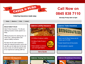 Screenshot of Caterers Insurance