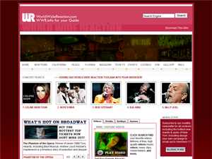 Screenshot of Worldwidereaction.com Entertainment Nightlife