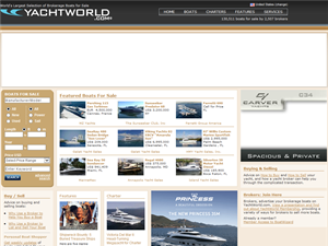 Screenshot of Yacht World Online Boat Sales