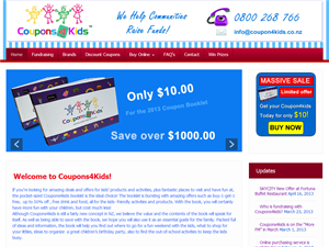 Screenshot of Save money on your children with Coupons 4 Kids