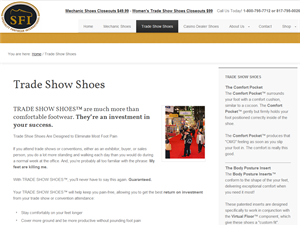 Screenshot of Trade Show & Convention Shoes